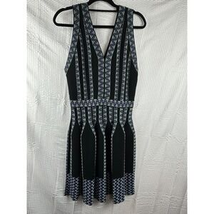 Missoni Knit Sleeveless Fit & Flare Dress Black Green Purple 46 (US 12-14)